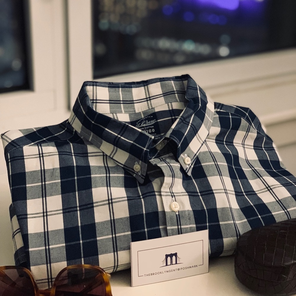 NWOT JCrew blue and white stripe shirt